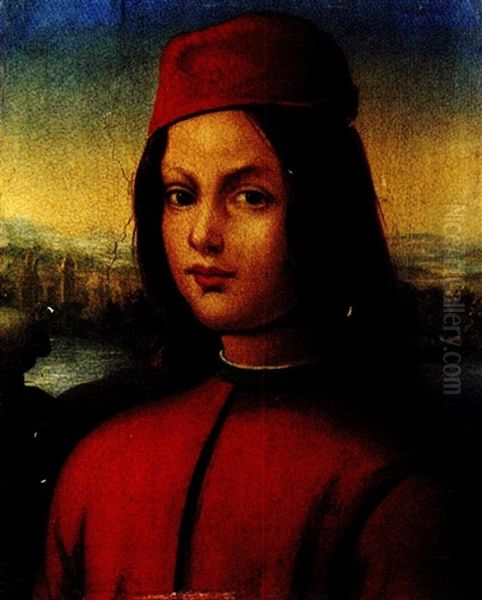 Portrait D'une Fille (andrea D'assisi Detto L'ingegno?) Oil Painting by Pietro Perugino