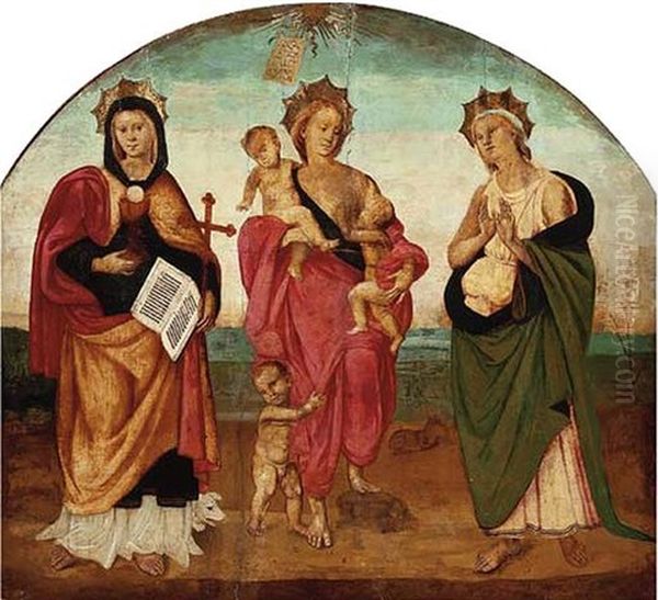 Faith, Hope And Charity Oil Painting by Pietro Perugino