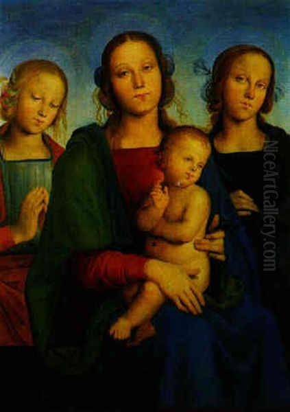 Maria Mit Dem Kind Und Zwei Heiligen Oil Painting by Pietro Perugino