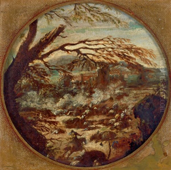 Landschaftstudie Oil Painting by Antonio Francesco Peruzzini