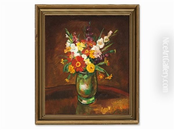 Painting Flowers In Vase Oil Painting by Anton Emanuel Peschka