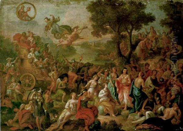 The Gods Presiding Over The Liberal Arts On Mount Olympus Oil Painting by Girolamo Pesci