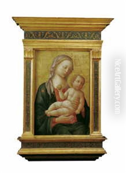 Madonna Mit Kind Oil Painting by (Francesco di Stefano) Pesellino