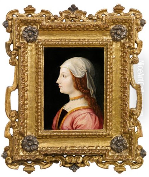 Portrat Einer Dame Im Profil (isabella Colonna Gonzaga?) Oil Painting by Francesco Pesenti