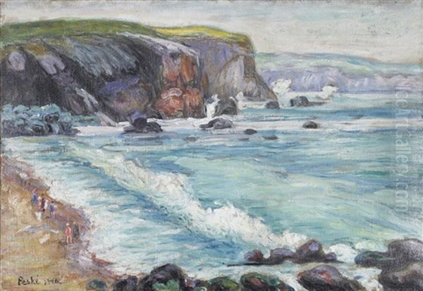 La Plage, Saint-pierre-quiberon Oil Painting by Jean Peske