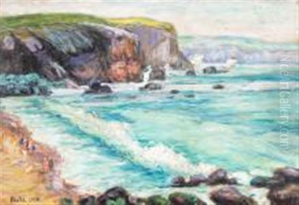 La Plage, Saint-pierre-quiberon Oil Painting by Jean Peske