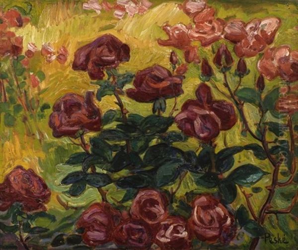 Roses Oil Painting by Jean Peske