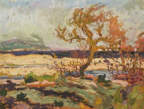 Arbre Dans La Campagne Oil Painting by Jean Peske