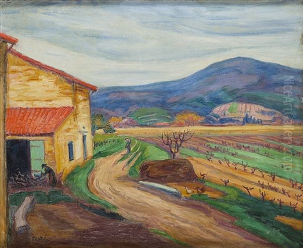 Landscape With Road Oil Painting by Jean Peske