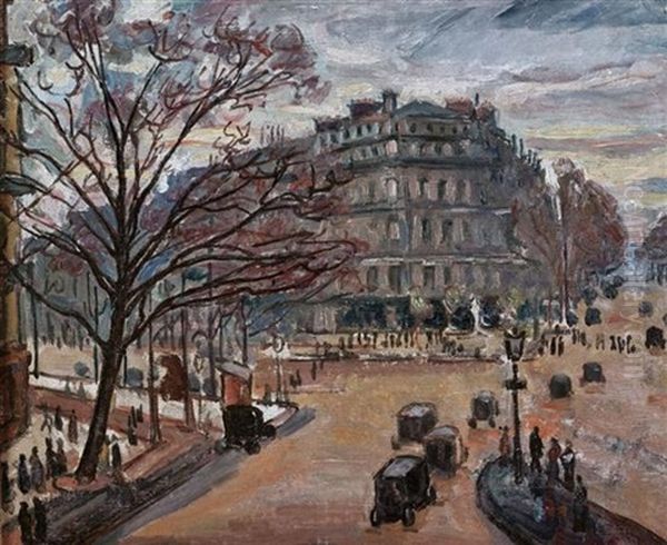 Le Carrefour Villiers, Paris Oil Painting by Jean Peske