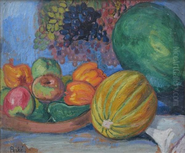 Nature Morte Aux Fruits Oil Painting by Jean Peske