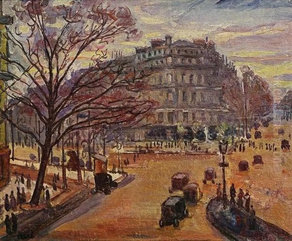 Le Carrefour Villiers, Paris Oil Painting by Jean Peske