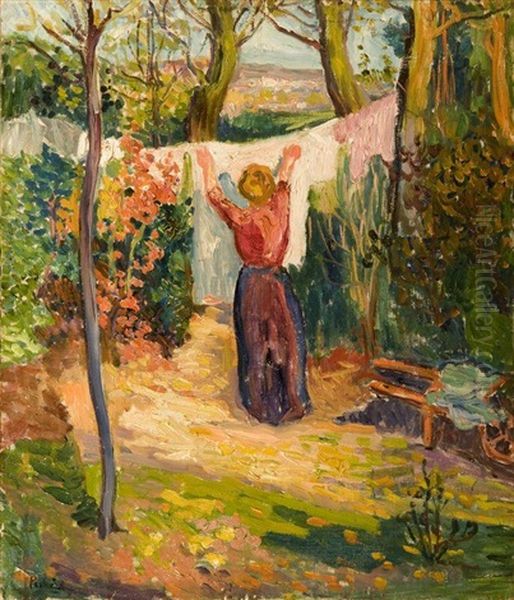 Morning, In The Garden Oil Painting by Jean Peske