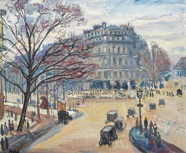 Le Carrefour Villiers, Paris Oil Painting by Jean Peske