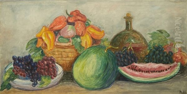 Still Life With Fruits Oil Painting by Jean Peske