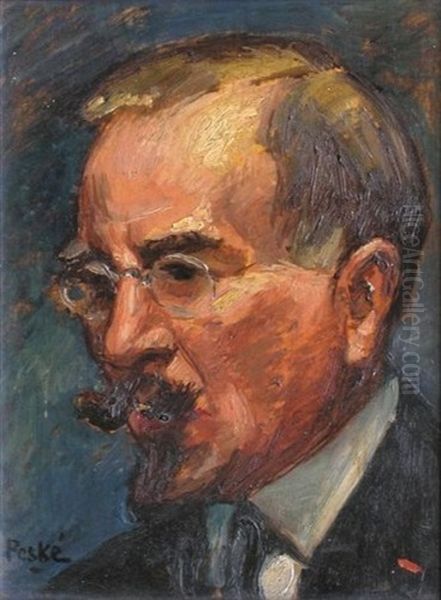 Autoportrait De L'artiste (?) Oil Painting by Jean Peske