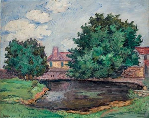 La Maison Au Bord De L'etang Oil Painting by Jean Peske