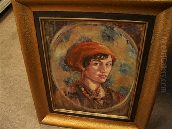 Portrait De Femme Oil Painting by Jean Peske