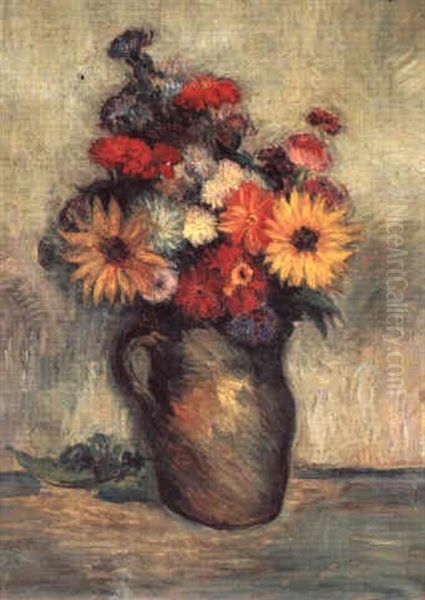 Bouquet Compose Oil Painting by Jean Peske