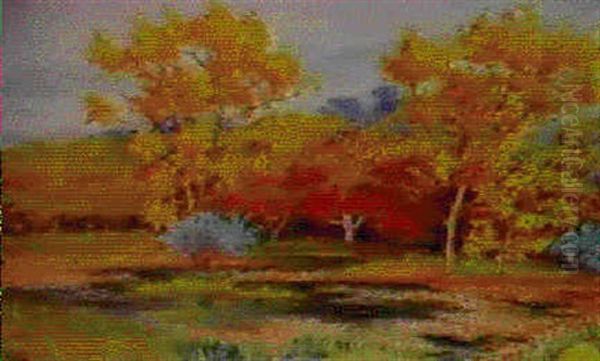 Clairiere A L'automne Oil Painting by Jean Peske