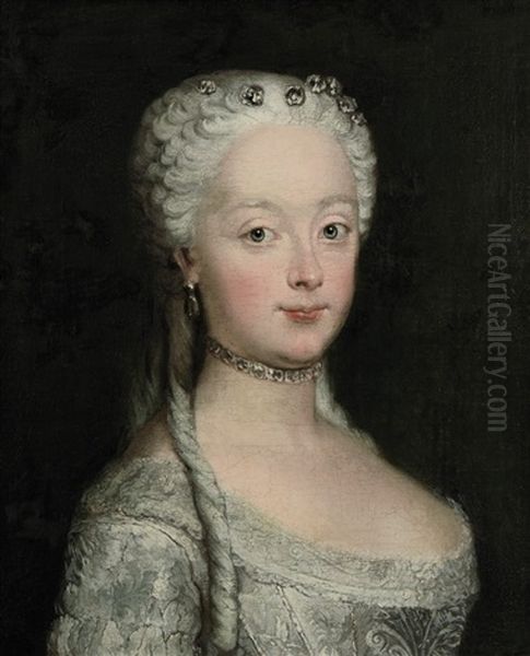 Portrat Der Anna Amalie Von Preusen Oil Painting by Antoine Pesne