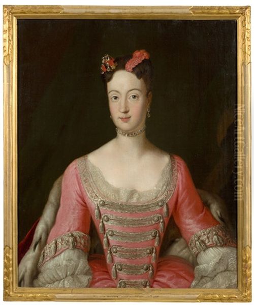 Princess Wilhelmine Of Prussia, Later Margravine Of Bayreuth (1709-1758) Oil Painting by Antoine Pesne