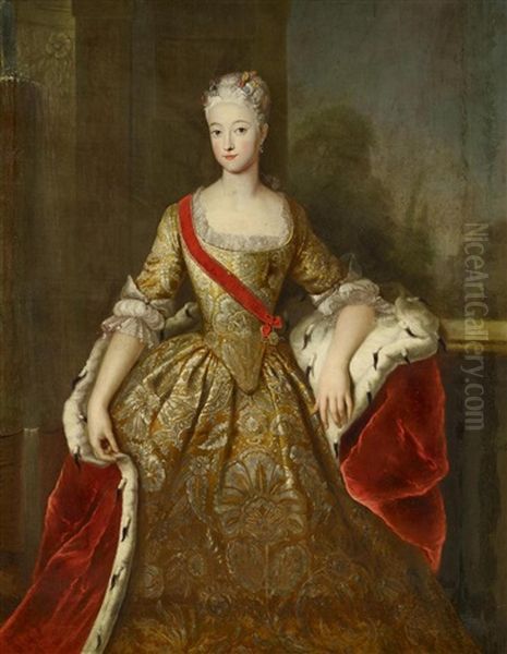 Portratbildnis Der Prinzessin Sophie, Markgrafin Von Brandenburg-schwedt, Geb Oil Painting by Antoine Pesne