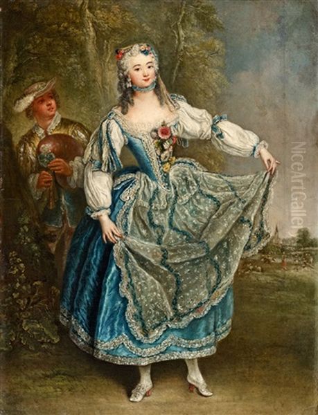 The Dancer Barbarina Campanini Oil Painting by Antoine Pesne