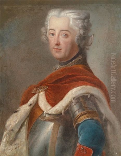 Portrat Konig Friedrich Ii. Von Preusen In Rustung Oil Painting by Antoine Pesne