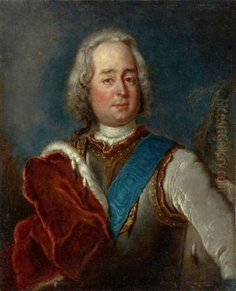 Duke Georg Albert Von Sachsen-weissenfels-barby Oil Painting by Antoine Pesne