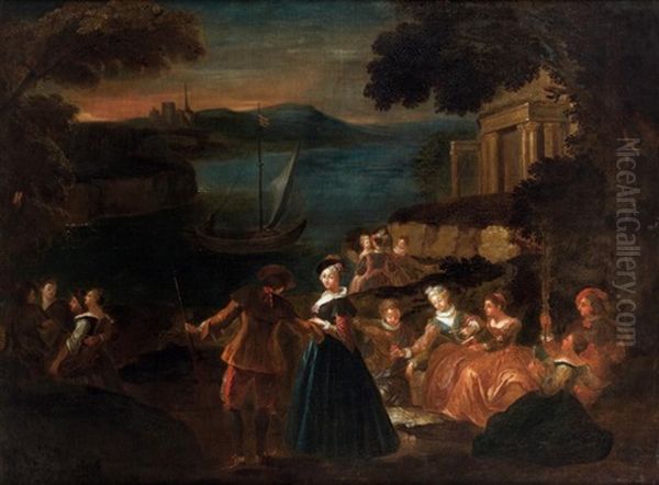 L'embarquement Pour Cythere Oil Painting by Antoine Pesne