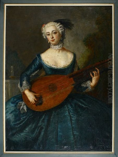 Eleonore Freifrau Von Keyserlingk, Geb. Grafin Von Schlieben-sanditten Oil Painting by Antoine Pesne