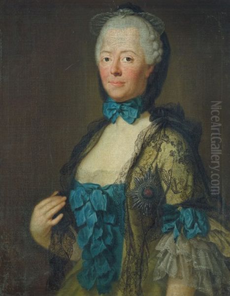 Bildnis Der Furstin Johanna Elisabeth Von Anhalt-zerbst(?) Oil Painting by Antoine Pesne