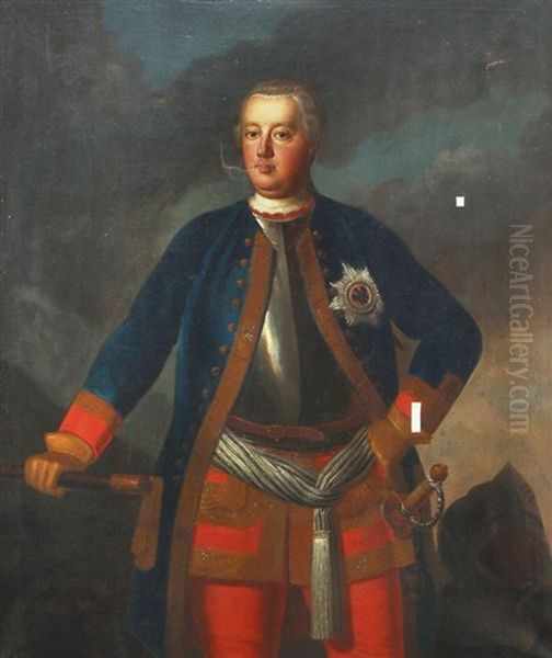 Bildnis Des Konigs Friedrich Wilhelm I. Von Preusen Oil Painting by Antoine Pesne