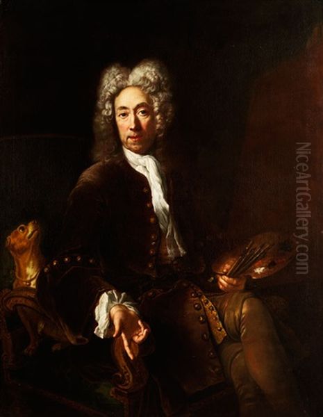 Bildnis Des Malers Jean Baptiste Gayot-dubuisson Oil Painting by Antoine Pesne