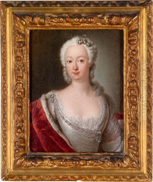 Bildnis Der Konigin Elisabeth Christine Von Preusen Prinzessin Von Braunschweig-bevern, Gemahlin Konig Friedrichs Ii. Oil Painting by Antoine Pesne