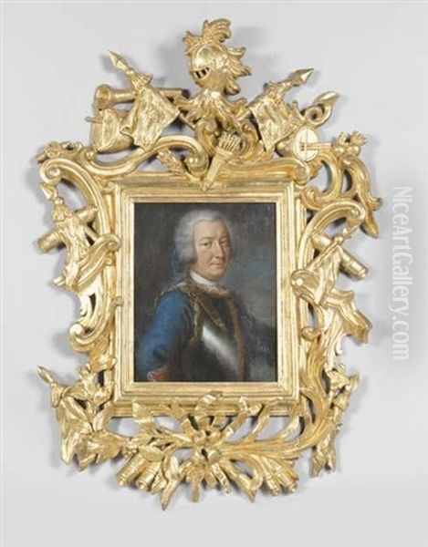 Portrait De Gentilhomme En Armure Oil Painting by Antoine Pesne