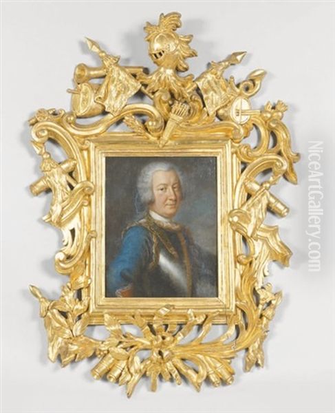 Portrait De Gentilhomme En Armure Oil Painting by Antoine Pesne