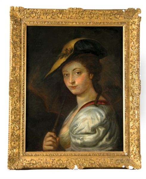 Portrait De Femme Au Chapeau Oil Painting by Antoine Pesne