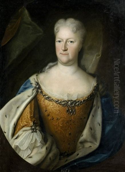 Bildnis Der Christine Louise Von Ottingen Oil Painting by Antoine Pesne