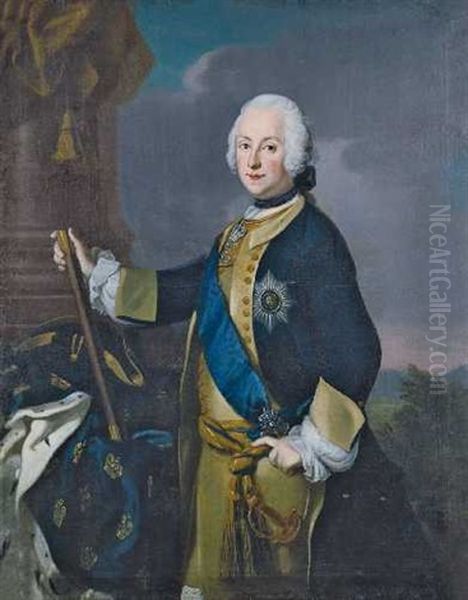 Bildnis Des Adolf Friedrich Von Schleswig-holstein-gottorp, Ab 1751 Konig Von Schweden Oil Painting by Antoine Pesne