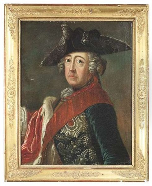 Der Preusische Konig Friedrich Ii., Gen. Friedrich Der Grose Mit Dreispitz Oil Painting by Antoine Pesne