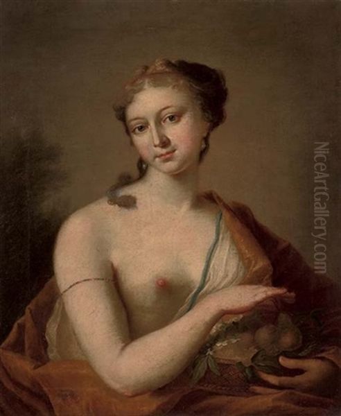 Portrait Of A Lady As Abundance Oil Painting by Antoine Pesne