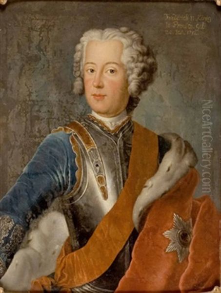 Friedrich Ii. Von Preusen Als Kronprinz Mit Dem Schwarzen Adlerorden Oil Painting by Antoine Pesne