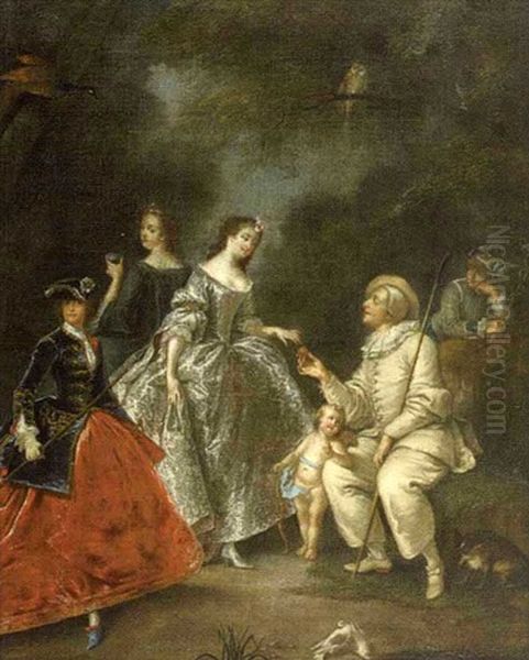 Le Jugement De Paris Oil Painting by Antoine Pesne