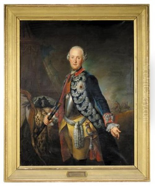 Portrait Of Ferdinand, Duke Of Brunswick-wolfenbuttel Oil Painting by Antoine Pesne