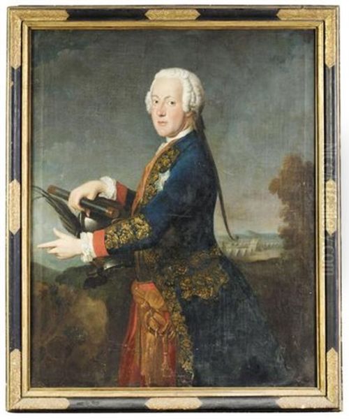 Portrait Of Duke Karl I Of Brunswick-wolfenbuttel Oil Painting by Antoine Pesne