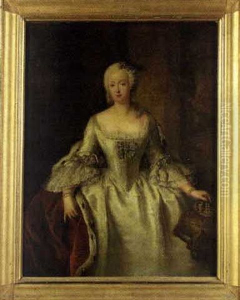 Portrait Of Queen Elisabeth Christine Of Prussia, Wife Of King Friedrich Ii Oil Painting by Antoine Pesne