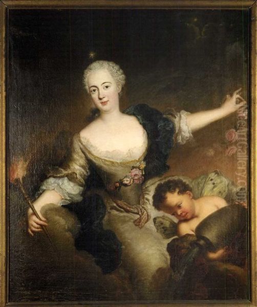 Portrait Of Princess Anna Amalie Of Prussia As Aurora Oil Painting by Antoine Pesne