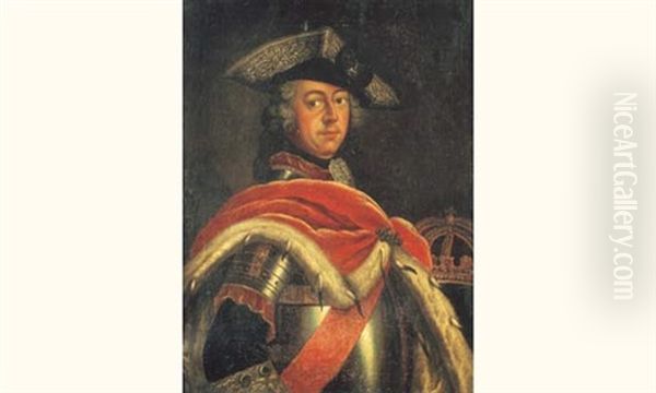 Portrait De Frederik Ii (?) Oil Painting by Antoine Pesne